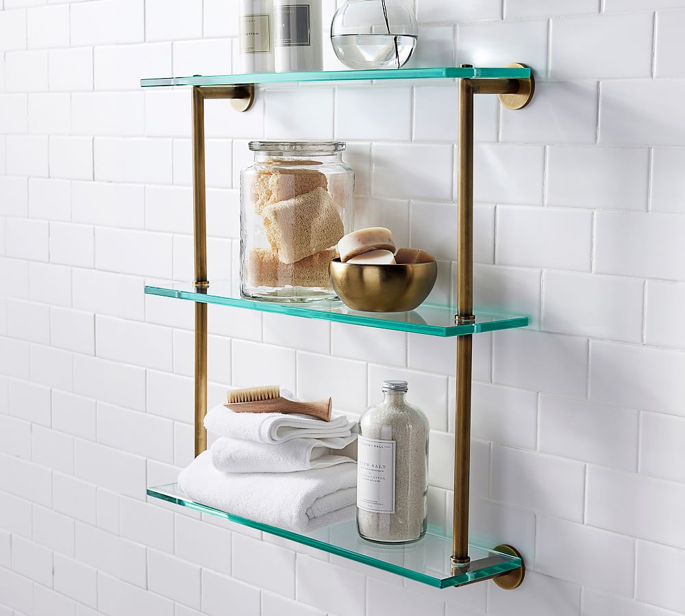 Linden Handcrafted Marble Triple Tier Shelf