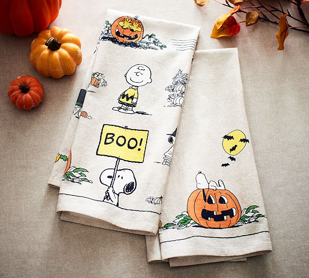 Halloween Kitchen Towel Set, Jack O Lantern Towel, Spooky Season
