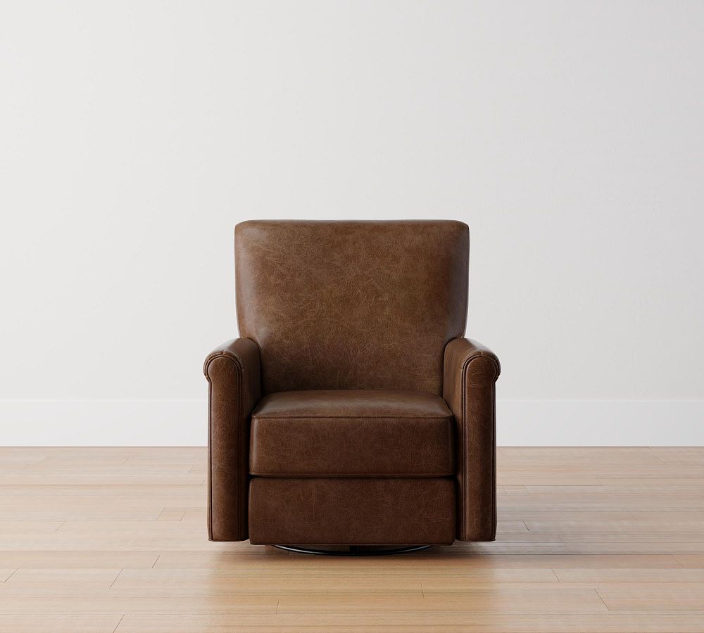 Leather club chair recliner pottery online barn