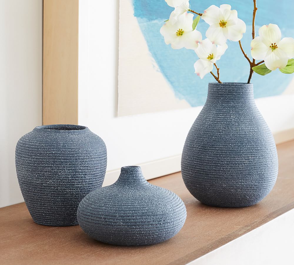 Bondi Handcrafted Terracotta Vase Collection - Blue