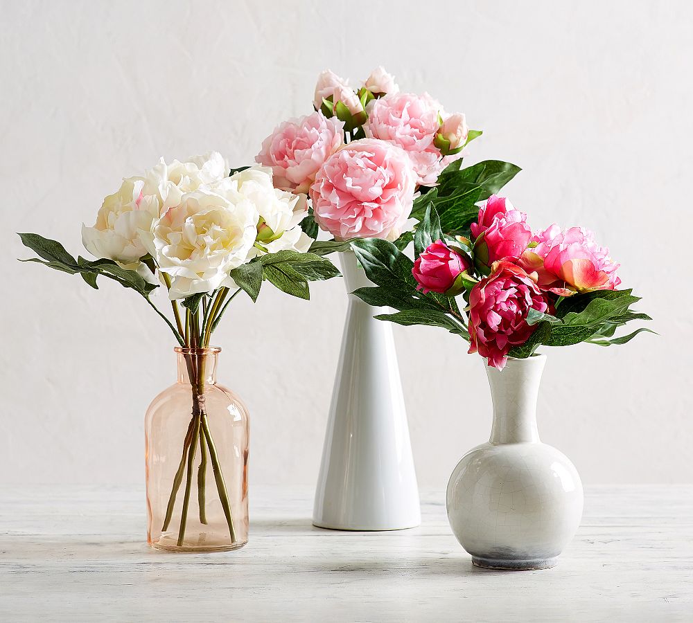 Faux Peony Bundle Artificial Flowers Pottery Barn