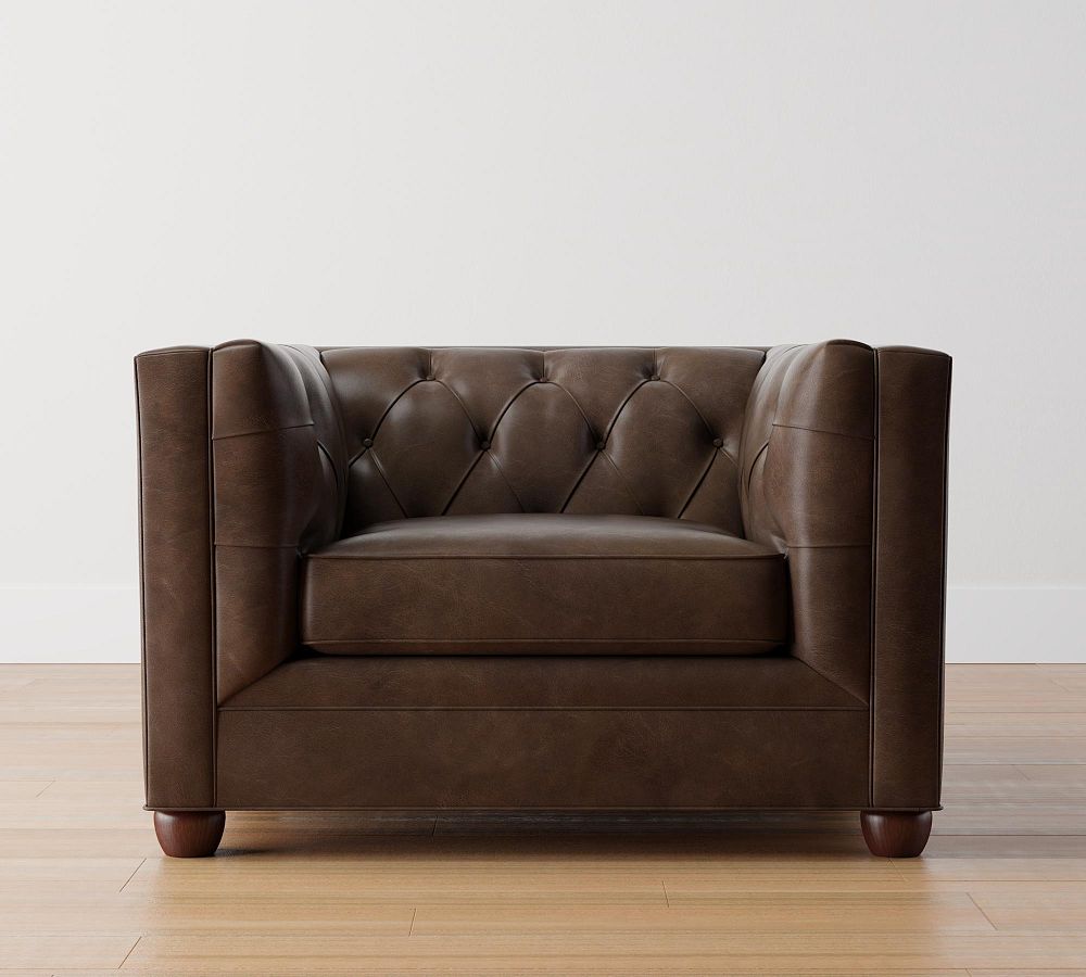 Chesterfield Square Arm Leather Chair