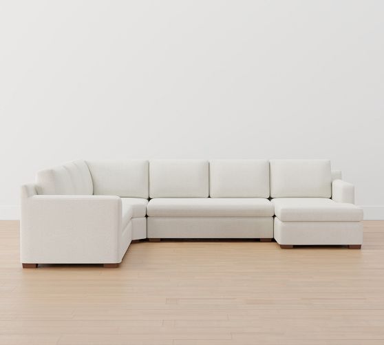 Shasta Square Arm Upholstered 4-Piece Sectional with Wedge | Pottery Barn