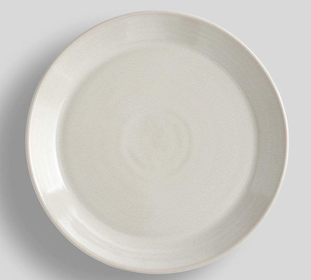 Larkin Reactive Glaze Stoneware Dinner Plates (single) Glossy White