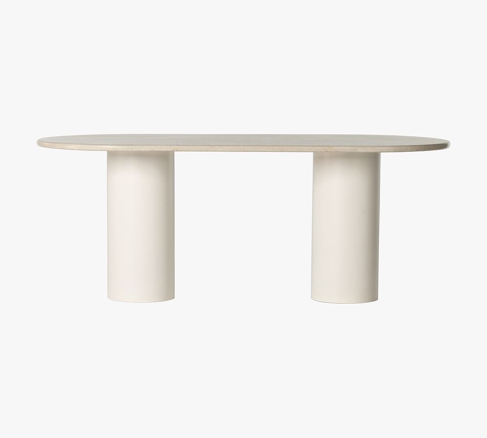 Rockfall Marble Oval Dining Table