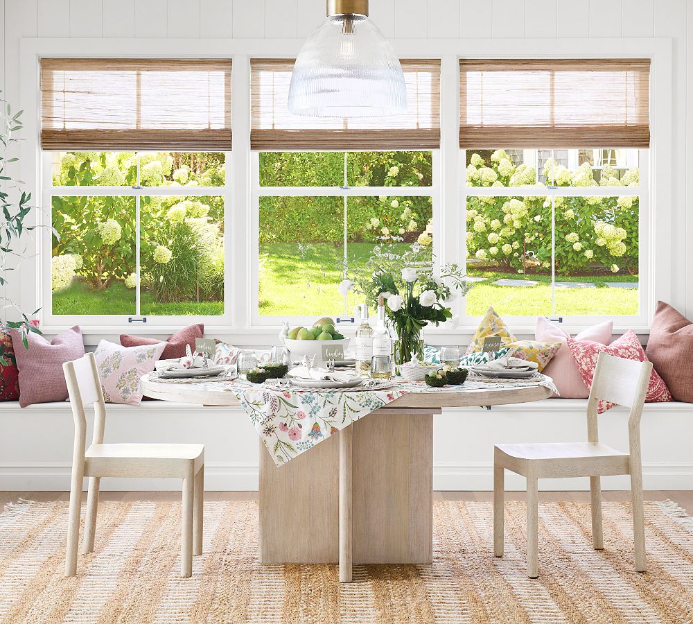 Spring Garden Embroidered Cotton Table Throw | Pottery Barn