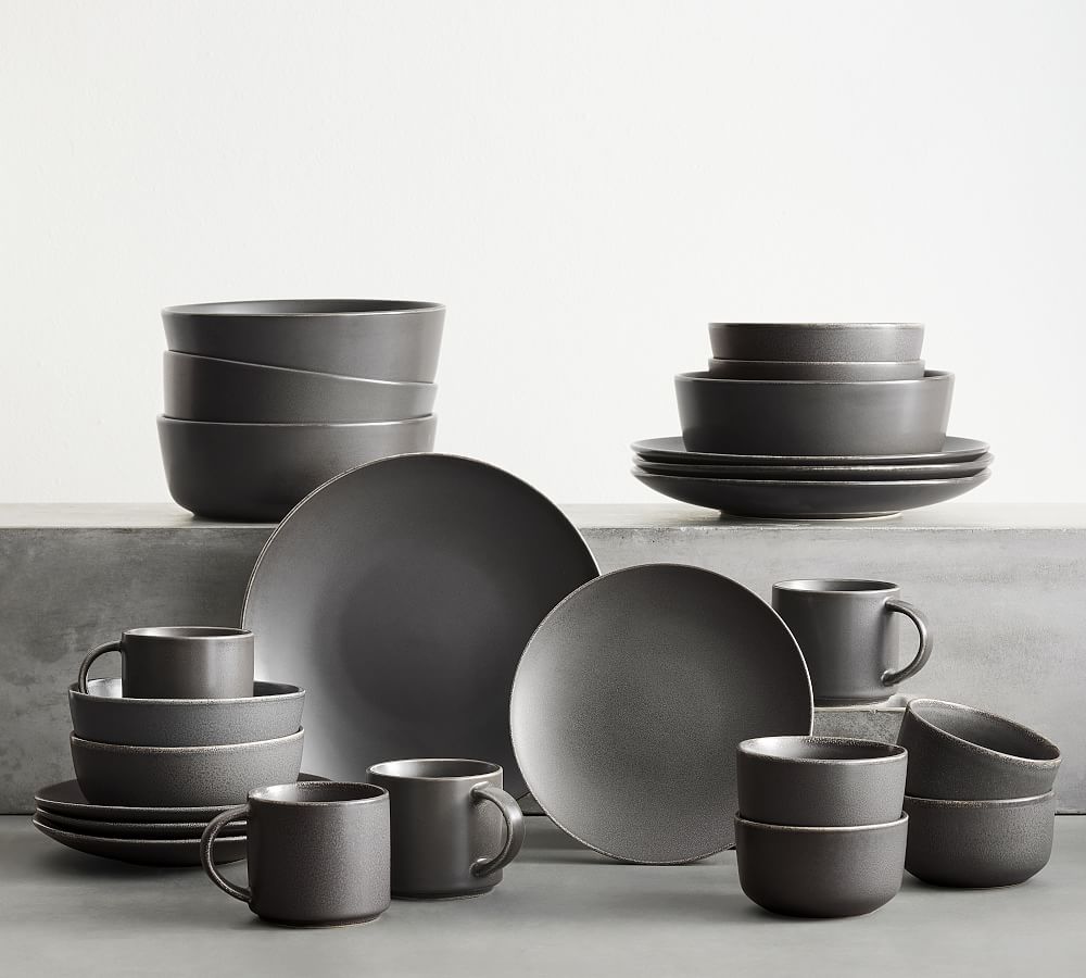 Charcoal Mason Stoneware Dinnerware Set (24 piece set)