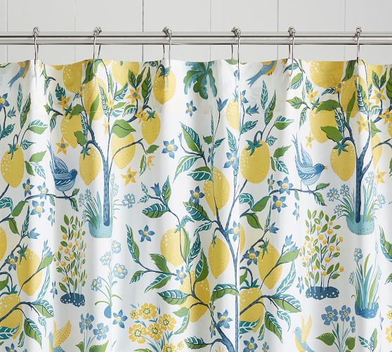 Capri Lemon Tree Organic Shower Curtain Pottery Barn