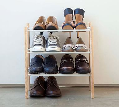 Bumusty Expandable 3 Tier Shoe Rack Organizer, Shoe Organizer for