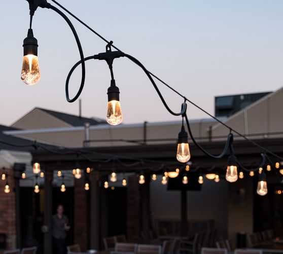 Indoor Outdoor String Lights Black Pottery Barn