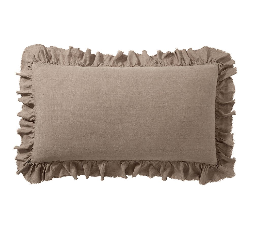 Belgian Flax Linen Fringe Ruffle Duvet Cover & Shams