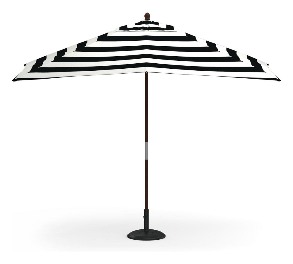 Rectangular Market Umbrella Canopy, High Performance Canvas; Black/White Stripe
