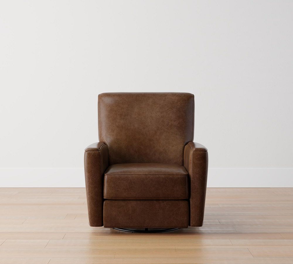 Irving square arm leather recliner hot sale