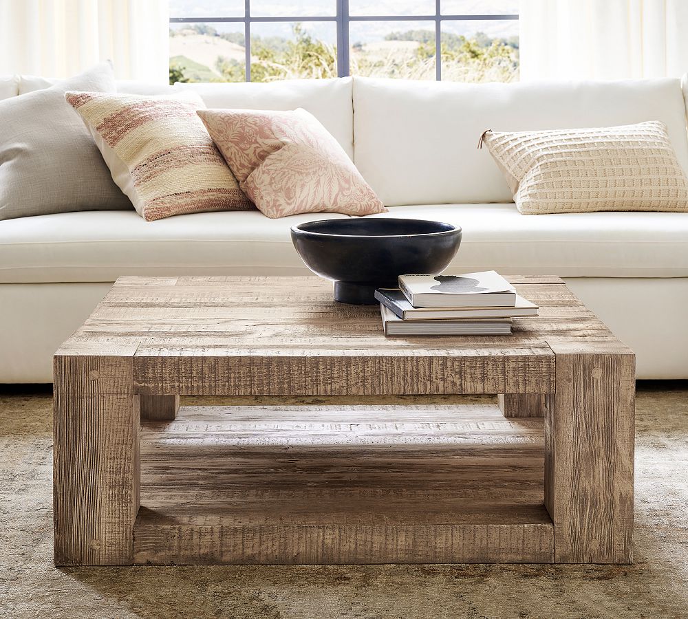 Palisades Square Reclaimed Wood Coffee Table | Pottery Barn