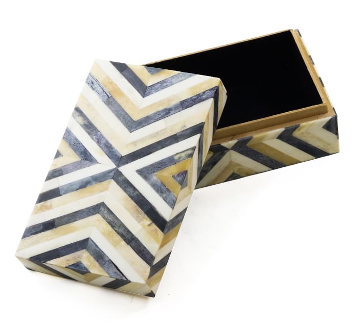 Naples Ivory/Brown Decorative Box | Pottery Barn