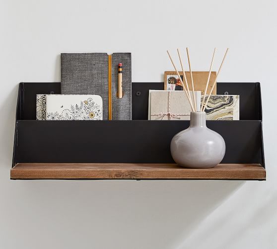 Trenton Shelf with Storage Bin Pottery Barn