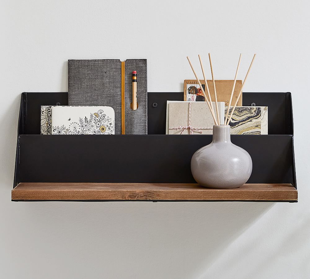 Trenton Shelf with Storage Bin Pottery Barn