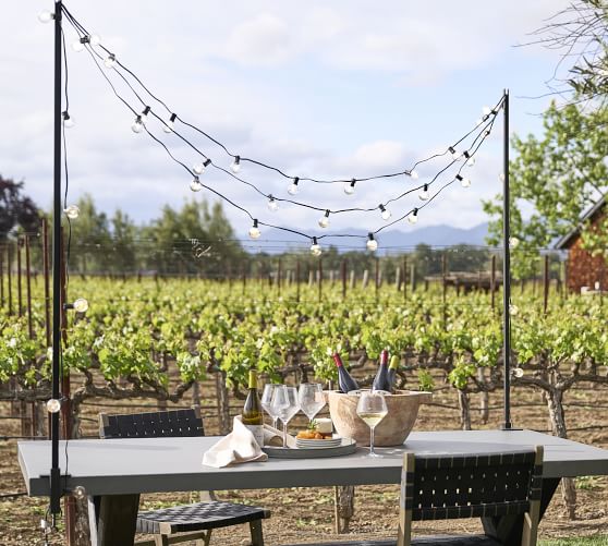 Outdoor Tabletop String Light Holder Posts Set of 2 Pottery Barn
