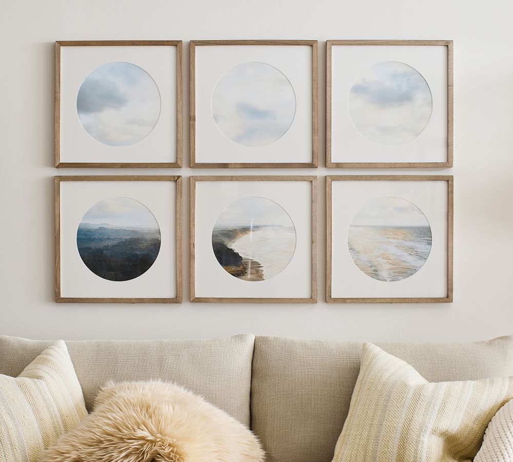 Wood Gallery Frames With Custom Circular Mat