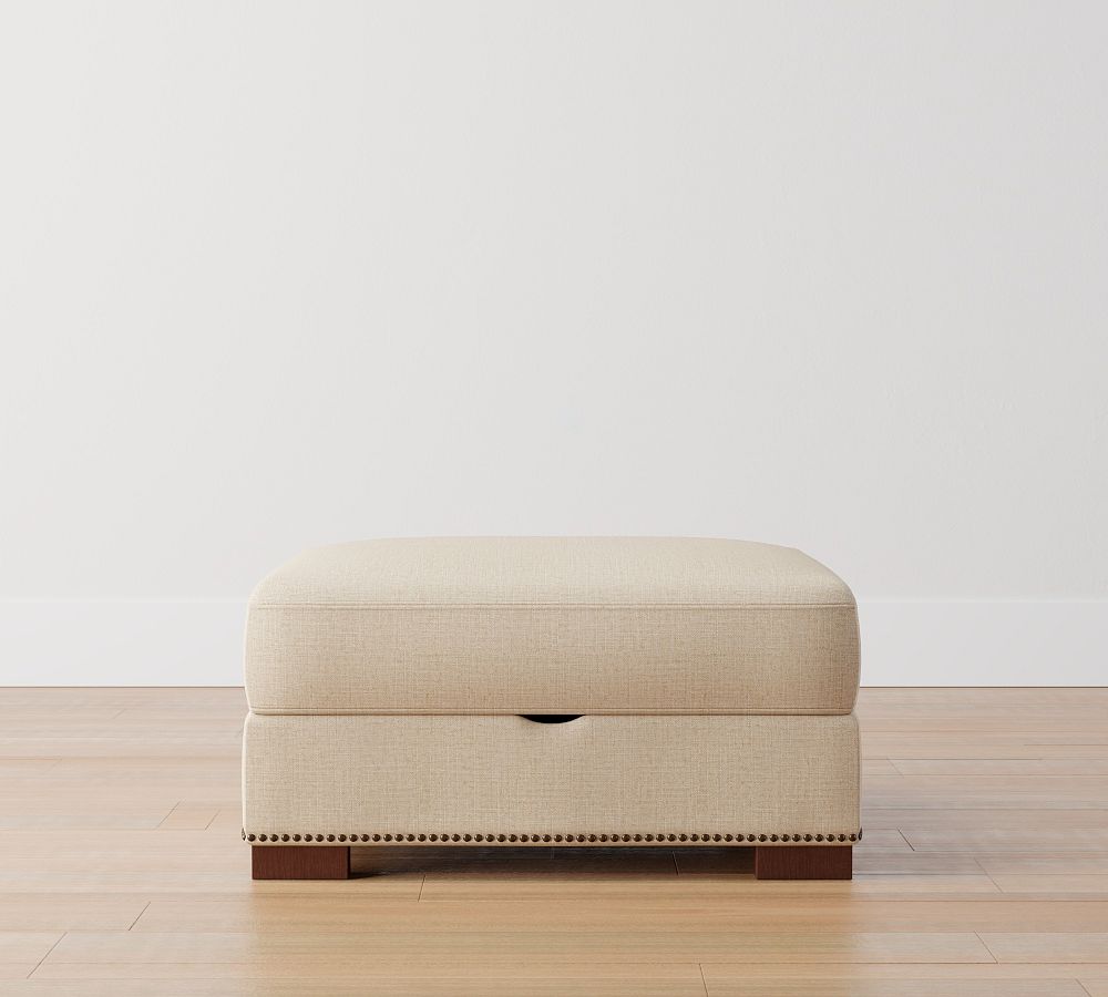Turner Upholstered Storage Ottoman with Nailheads