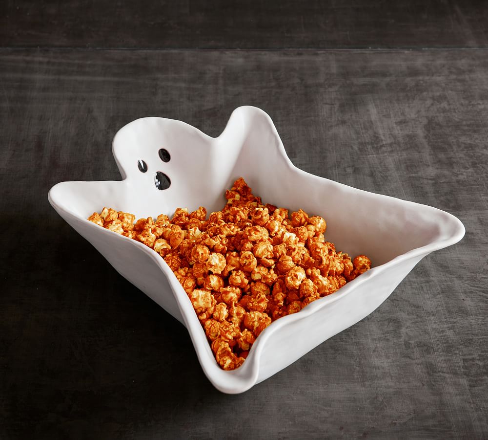 Ghost Shaped Stoneware Candy Bowl