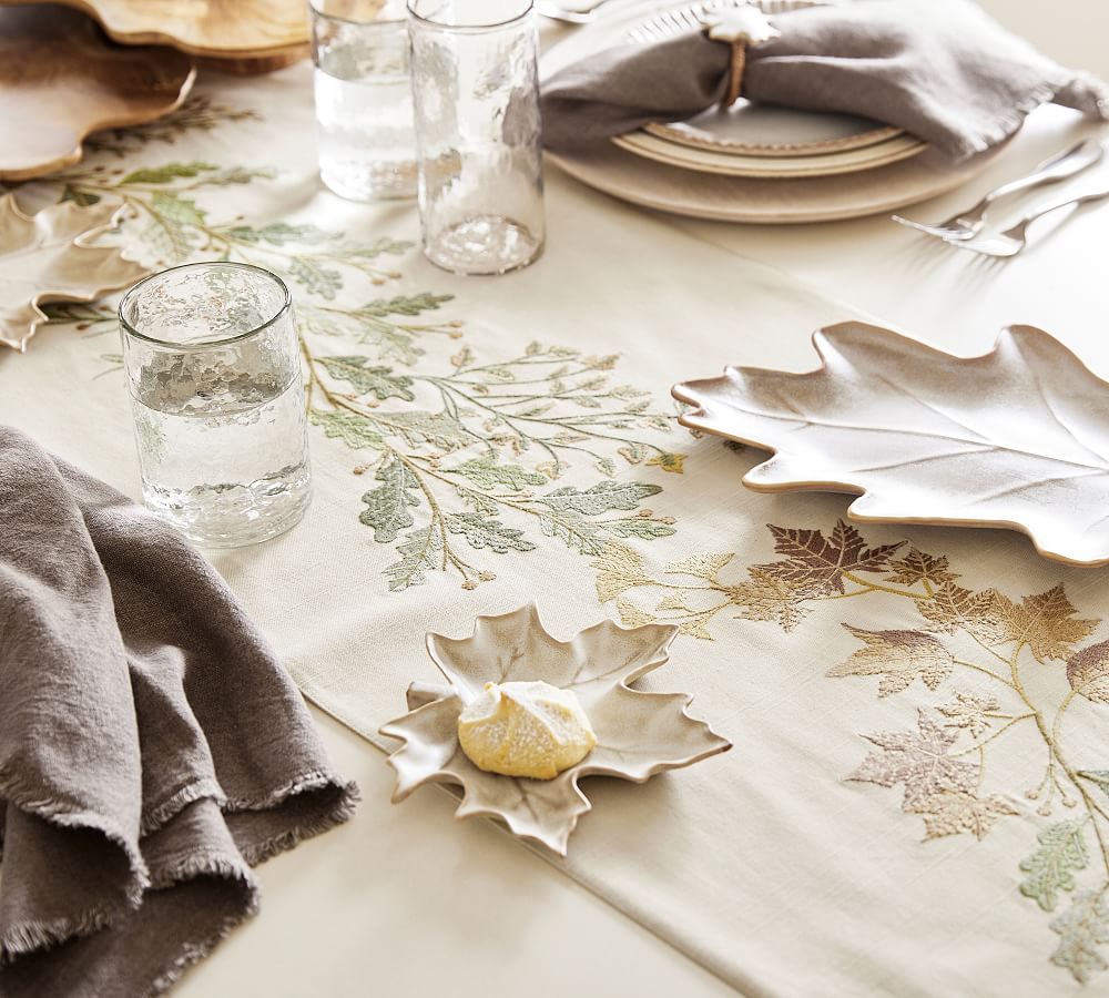 Table Runner, Almond Blossom, Van Gogh, Gold, Linen Table