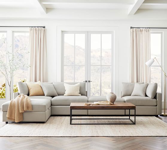 Modular Upholstered Sectional Ottoman | Pottery Barn