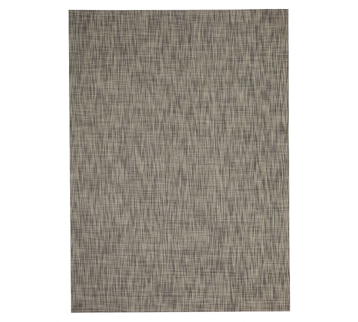 Chilewich Ikat Woven Floor Mat, White/Silver