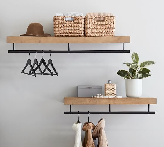 Pottery Barn New York City Closet Corner Shelf in Rustic Mahogany