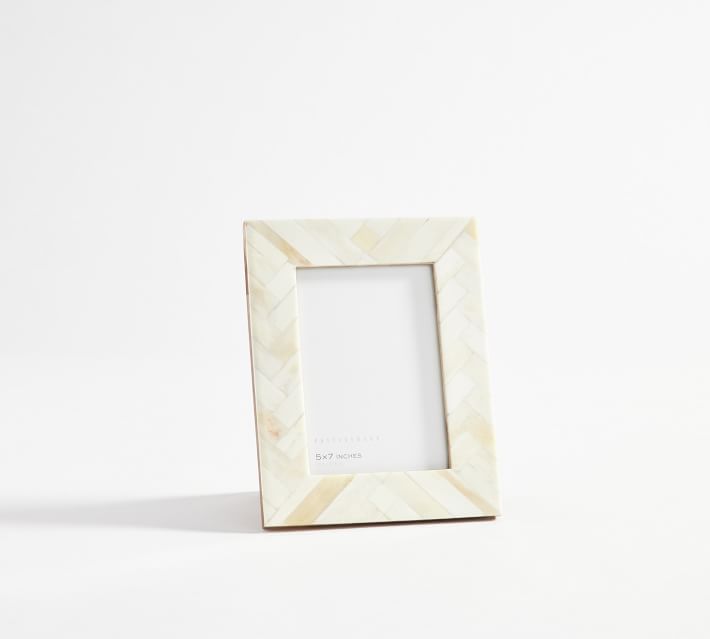 Bone Curved Photo Frame Small - Ivory White