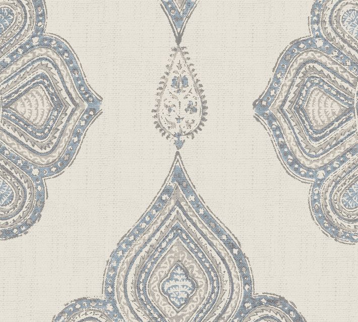 Damask Resource Library Signet Medallion Wallpaper - Blue – US Wall Decor