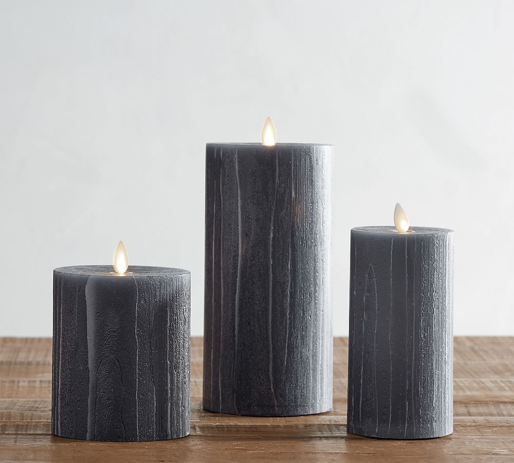 Premium Flicker Flameless Wax Candles - Dark Gray