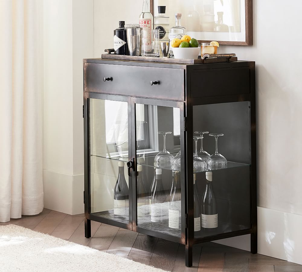 Bar glassware store cabinet