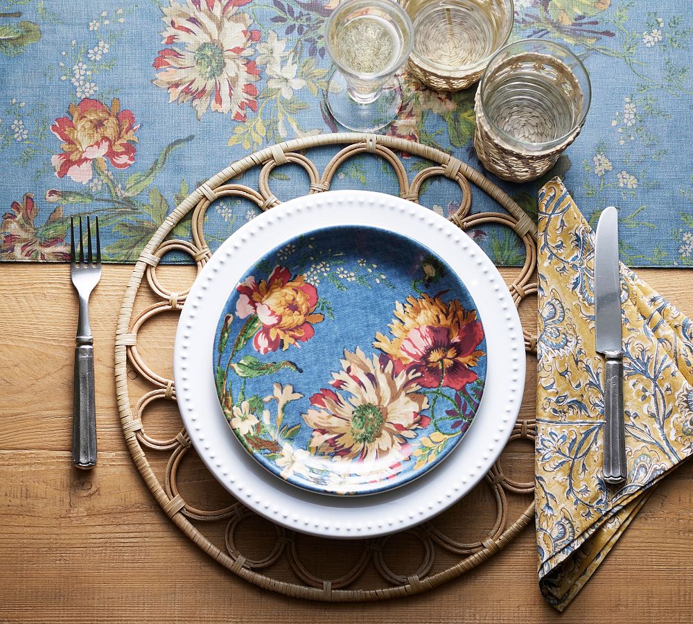 Meadow Floral Stoneware Salad Plates Set of 4 Pottery Barn