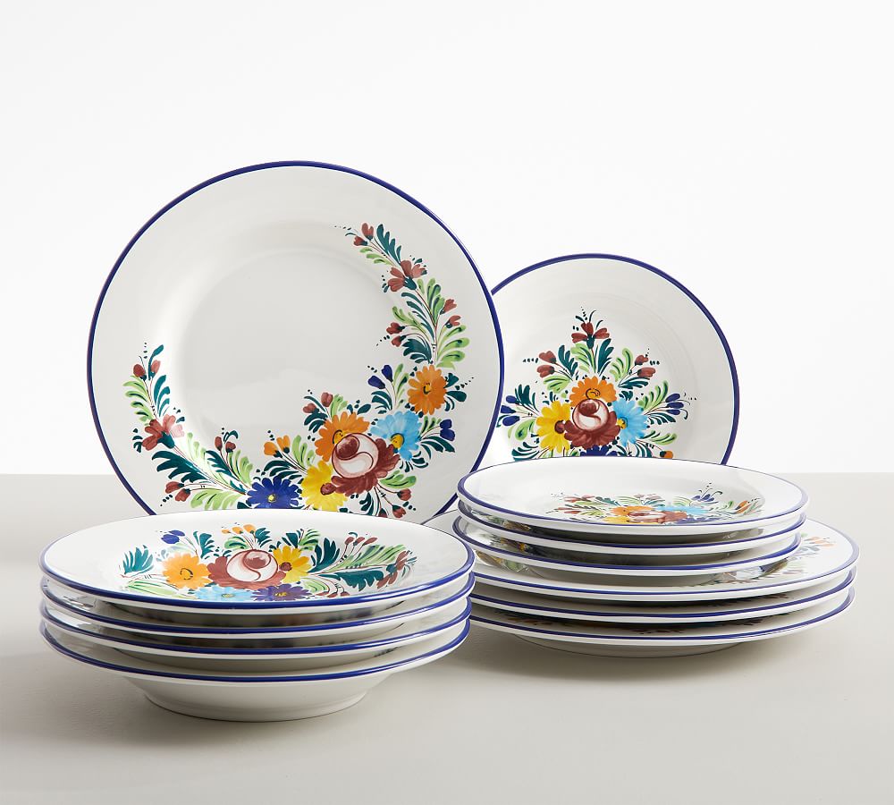 Rim Enamel 8-Piece Dinnerware Set