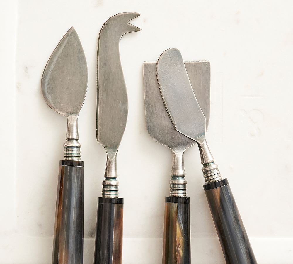 Cheese Knife Set of 4 - Antler Handles - Hammer & Tine
