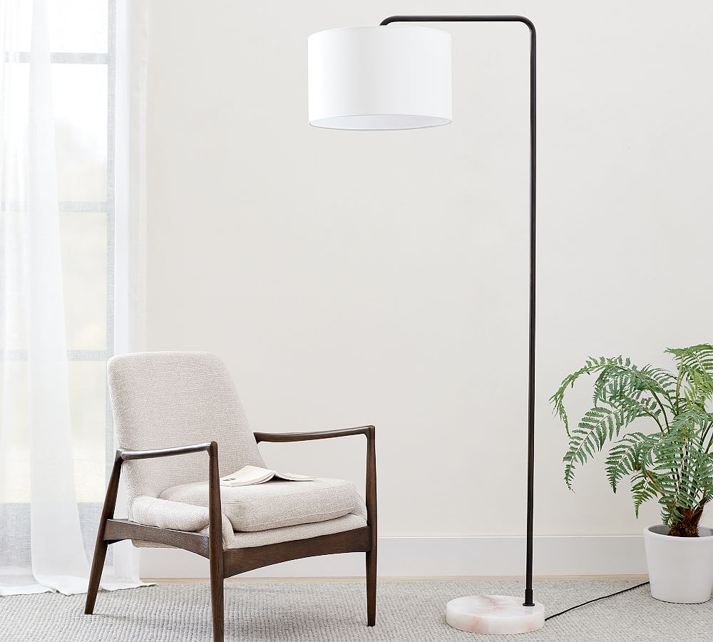 Windham Alabaster Task Sectional Floor Lamp | Pottery Barn