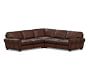 Turner Roll Arm Leather 3-Piece L-Shaped Sectional (114&quot;)