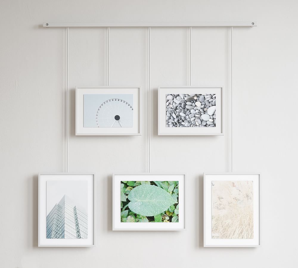 Hanging White Gallery Frames, Set of 5