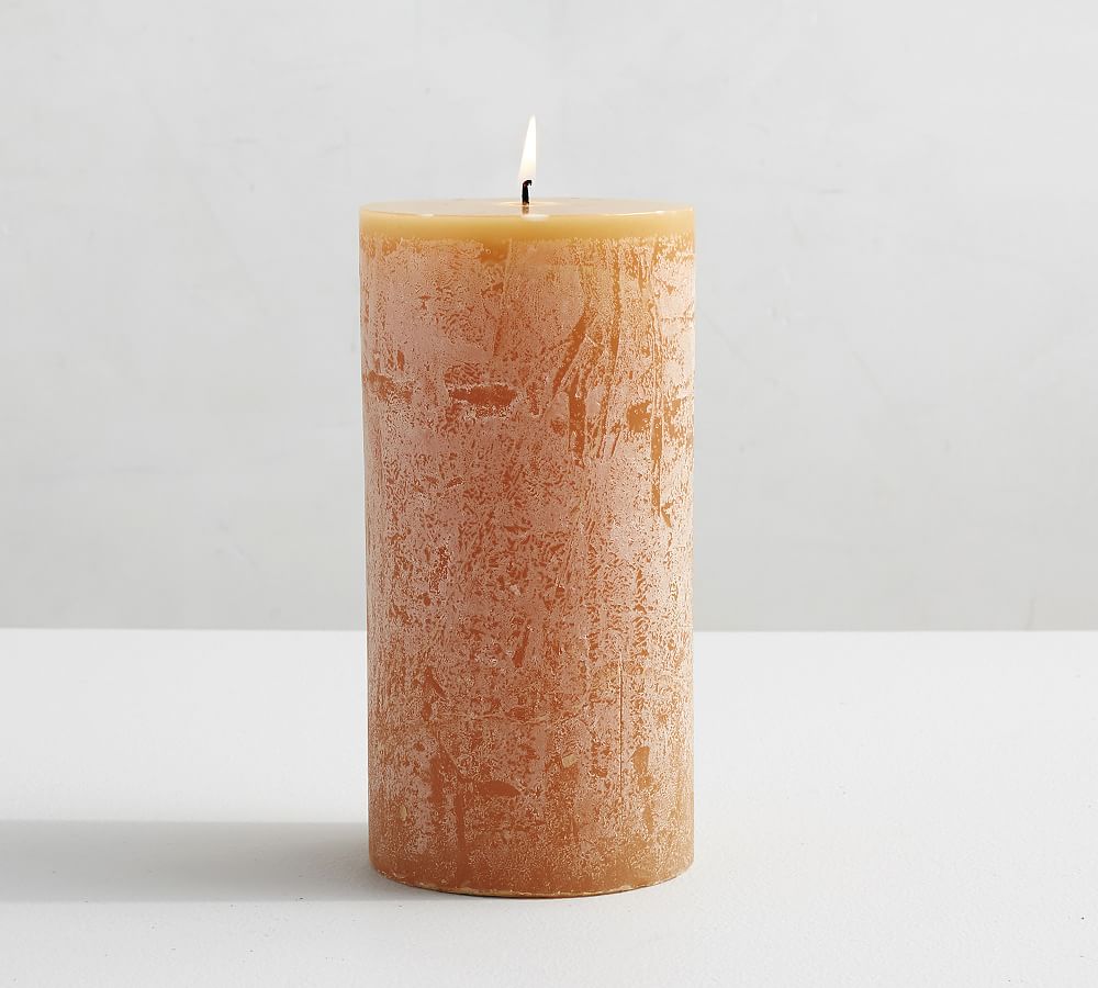 Scented Timber Pillar Candle Quince Pottery Barn