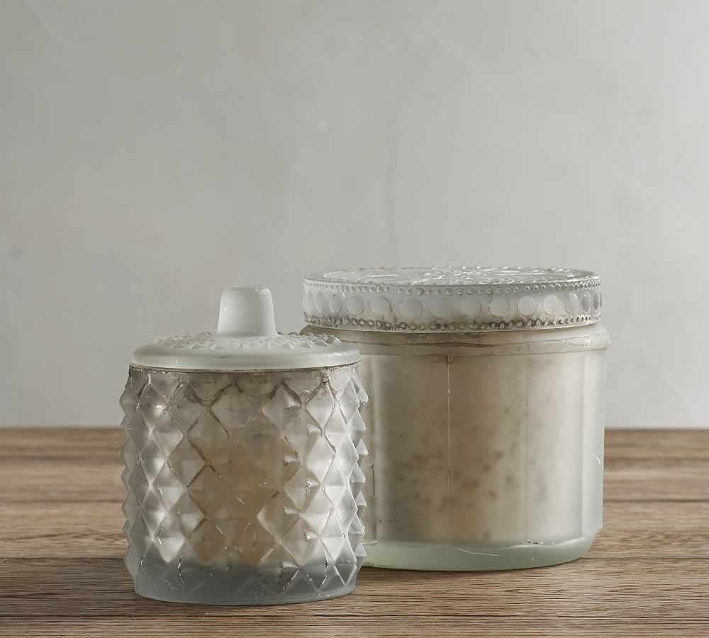 Crystal Lidded Glass Candle Pot White Spiced Pomander Pottery Barn