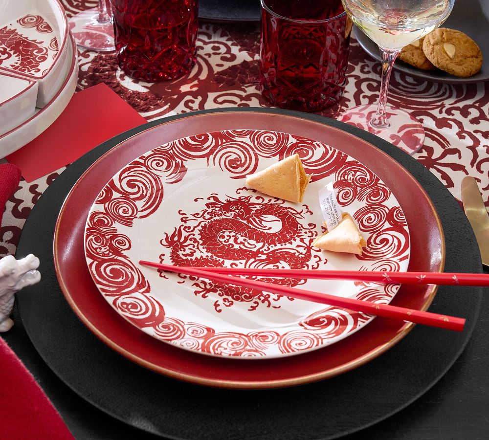 Lunar New Year Dragon Salad Plates - Set of 4