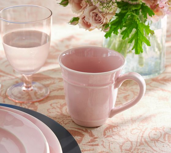 Roses Glass Mug for Women, Hand Painted Mug, Pink Flowers Large Mug 