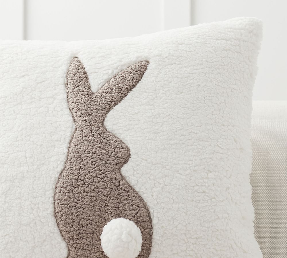 Antique Farmhouse Rustic Rabbit Accent Pillow with Buttons