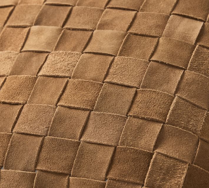 Genuine Leather Suede Basket Weave Long Lumbar Pil, American Home  Furniture Store and Mattress Center