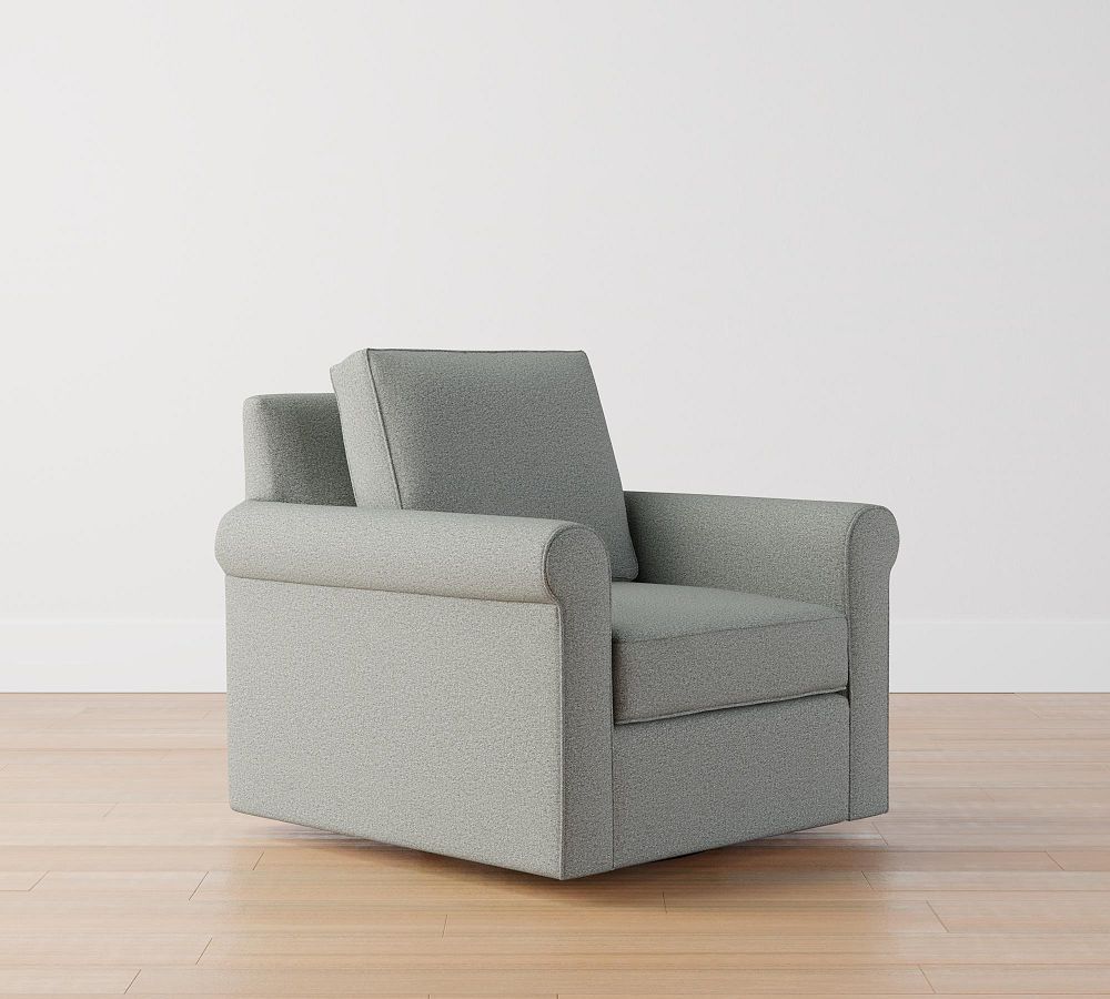 Cameron Roll Arm Upholstered Swivel Armchair