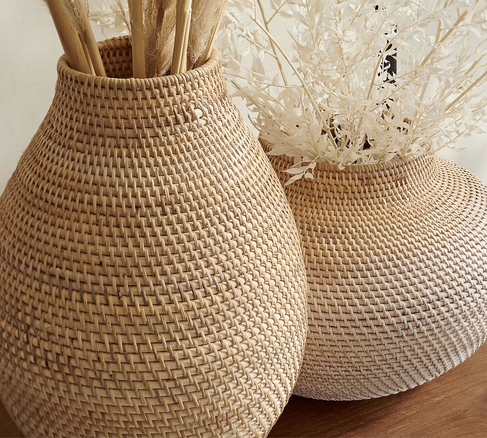 Rattan best sale vase set