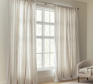 Hawthorn Striped Cotton Rod Pocket Curtain | Pottery Barn