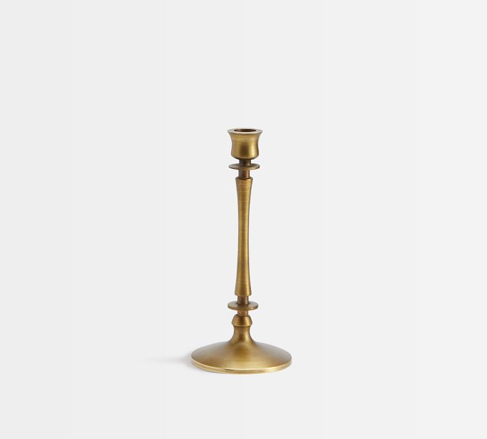 Open Box Arden Brass Taper Candle Holder, Small