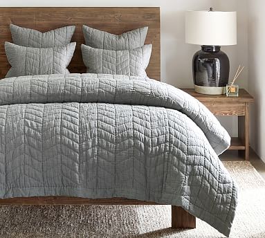 Willow Handcrafted Linen Cotton Twill Quilt & Shams | Pottery Barn